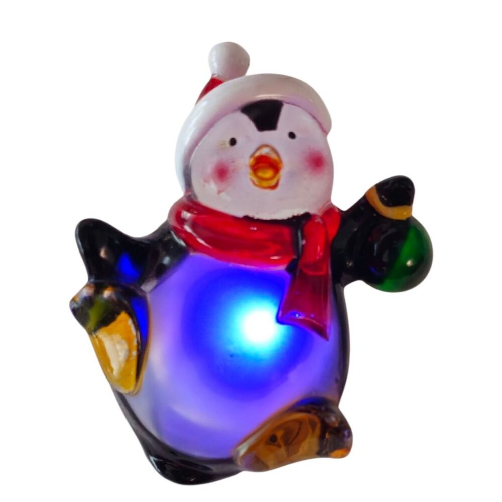 Light Up Penguin Pin Resin Multi-Color Christmas … - image 4